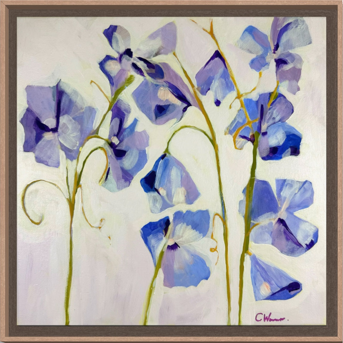 Sweet Pea Dreams- Framed Original Painting with Certificate