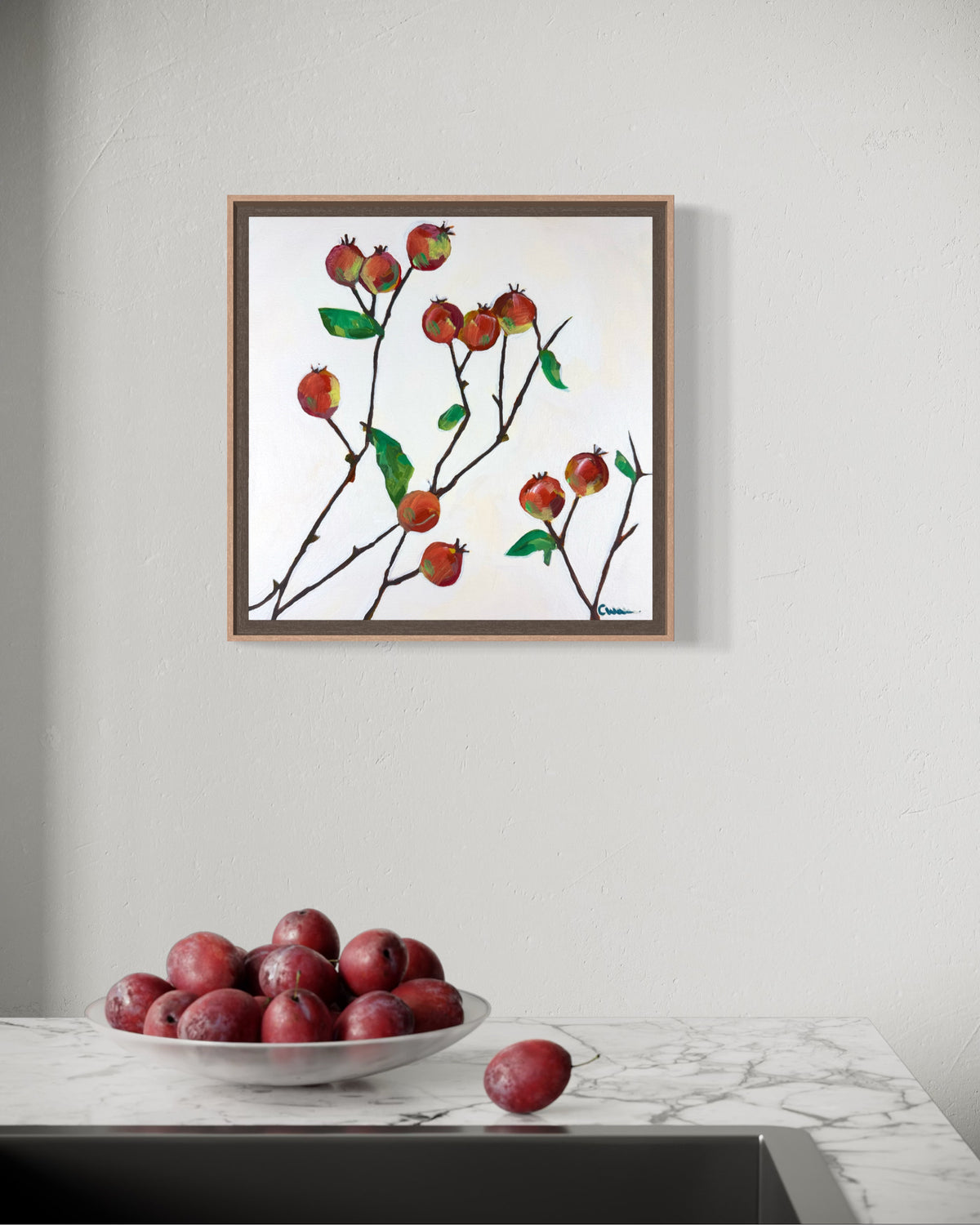 Rosehip to the Occasion- Framed Original Painting with Certificate