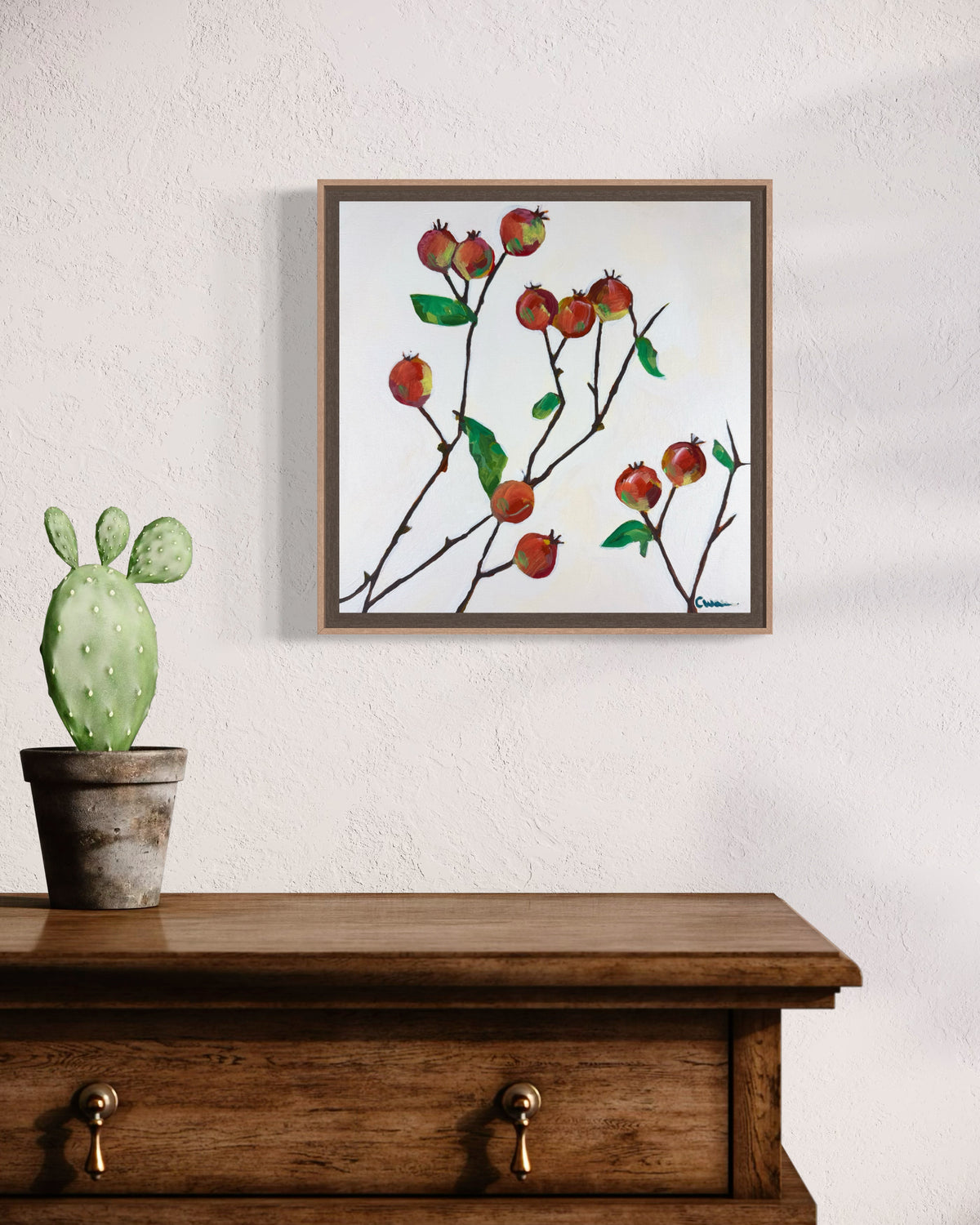 Rosehip to the Occasion- Framed Original Painting with Certificate