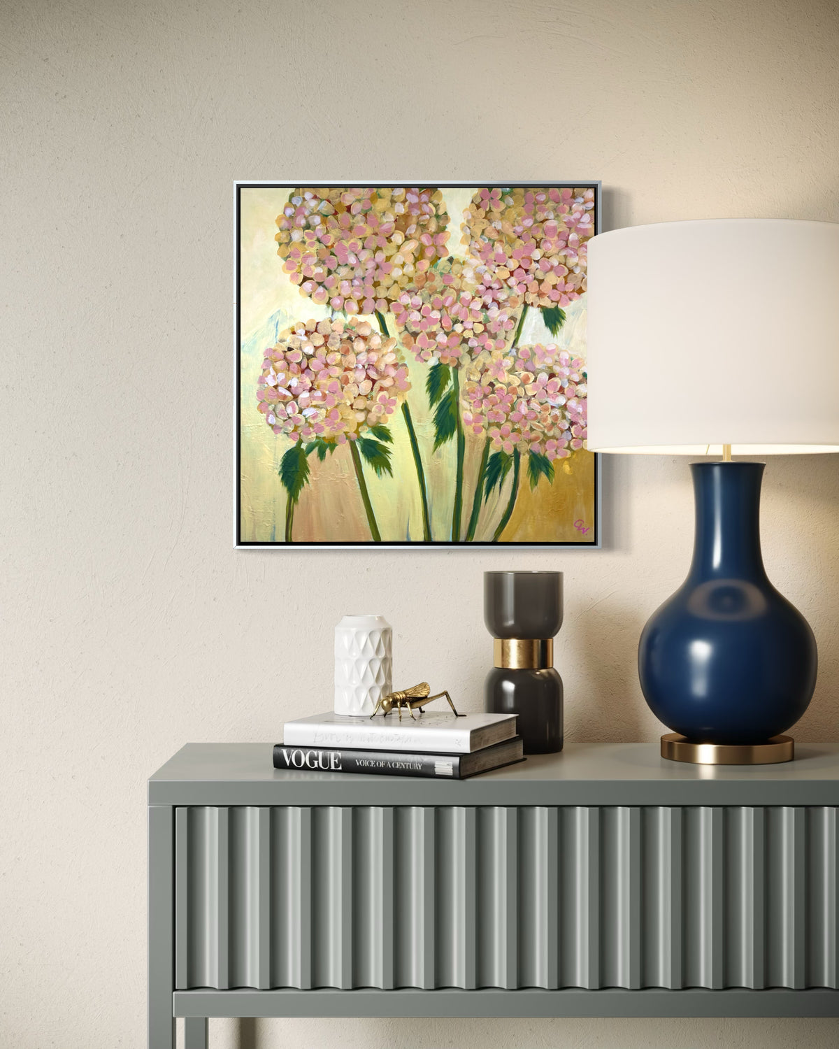 Hydrangea Management- Framed Original Painting with certificate