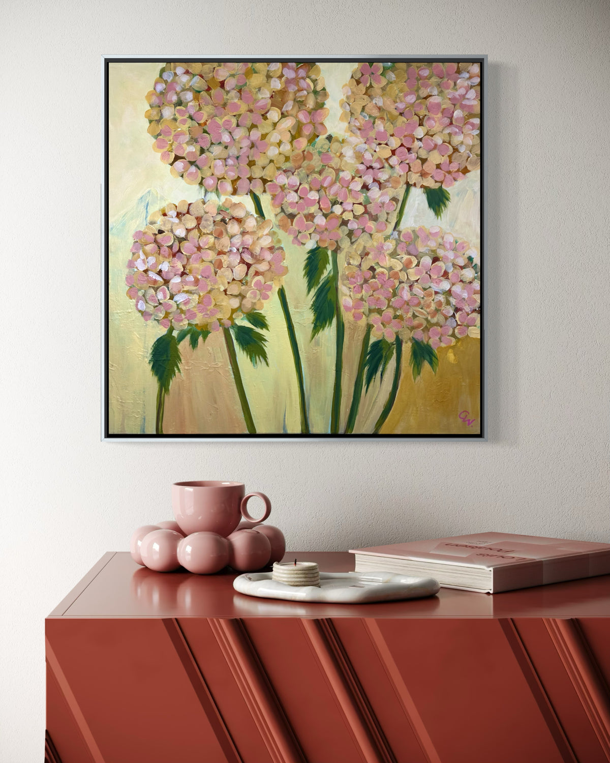 Hydrangea Management- Framed Original Painting with certificate