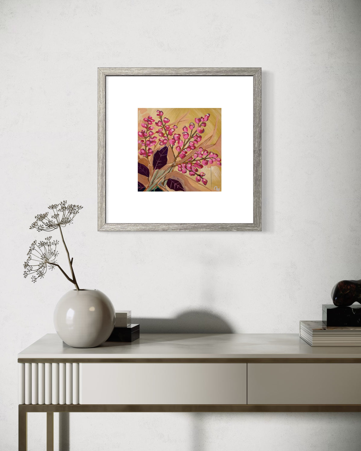 Pink Gin- Framed Original Painting with Certificate