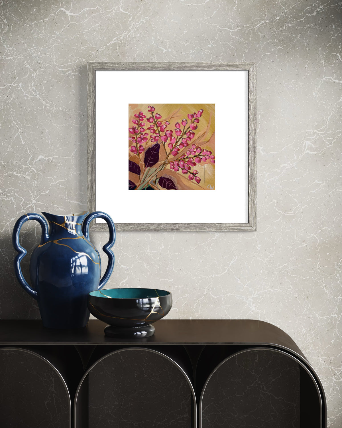 Pink Gin- Framed Original Painting with Certificate